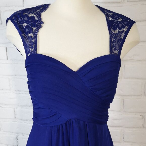 NWOT Ricki's Ladies Size 10 Royal Blue Lined Sleeveless Lace Straps Party Dress - Picture 5 of 11